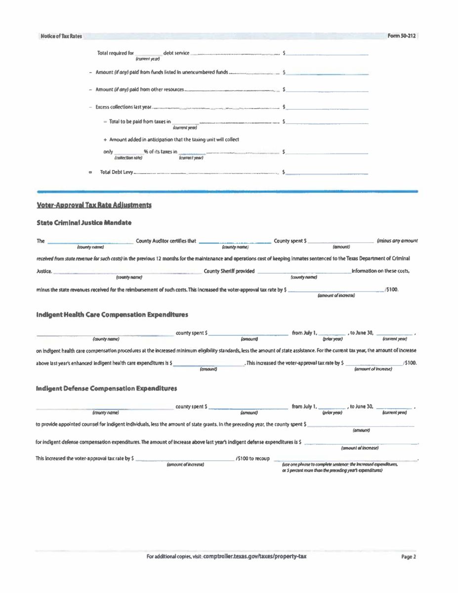 Notice About 2026 Tax Rates - page 2