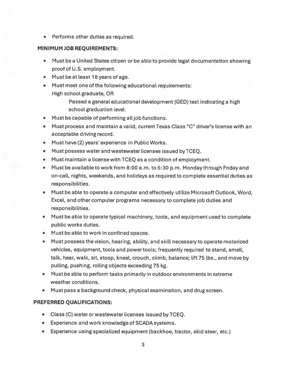 Public Works Field Superintendent page 3