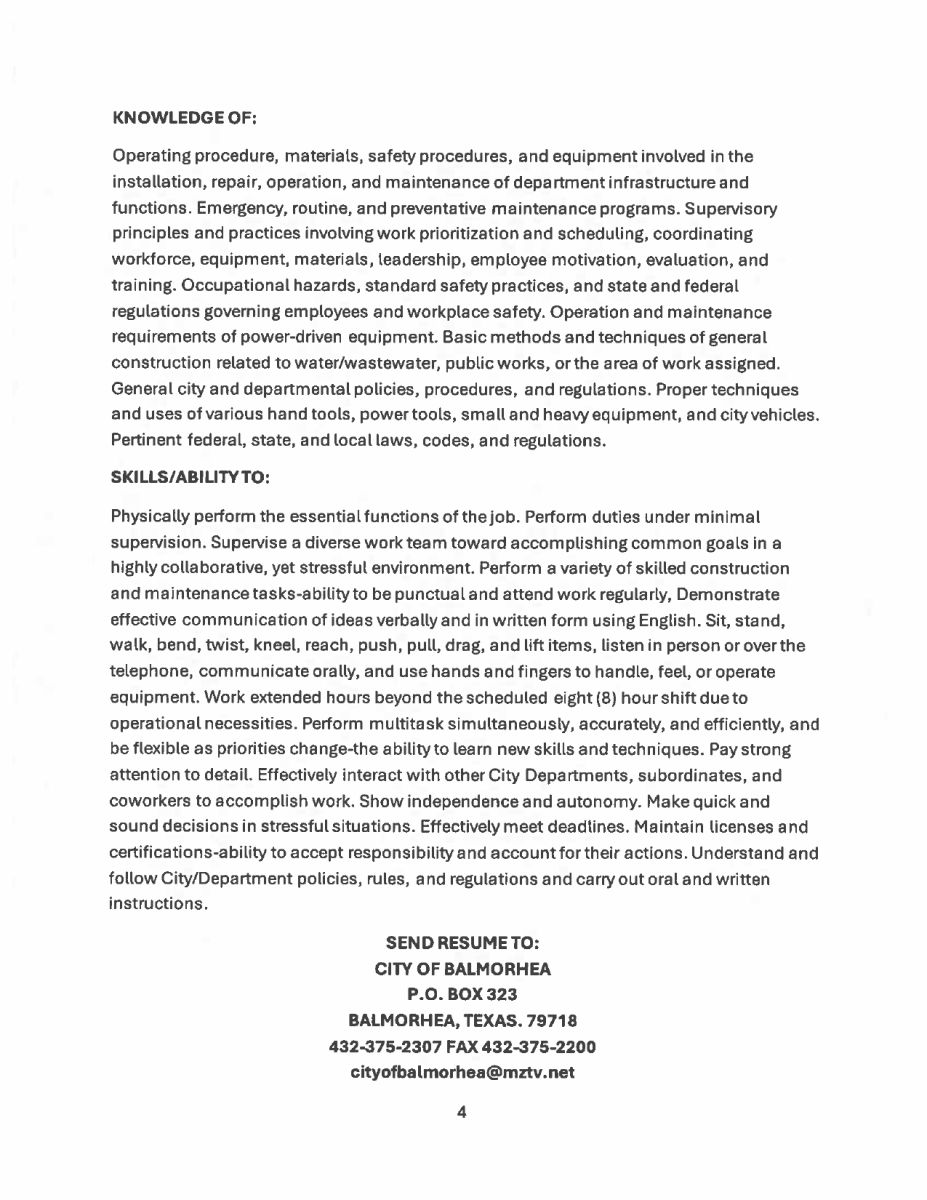 Public Works Field Superintendent page 4