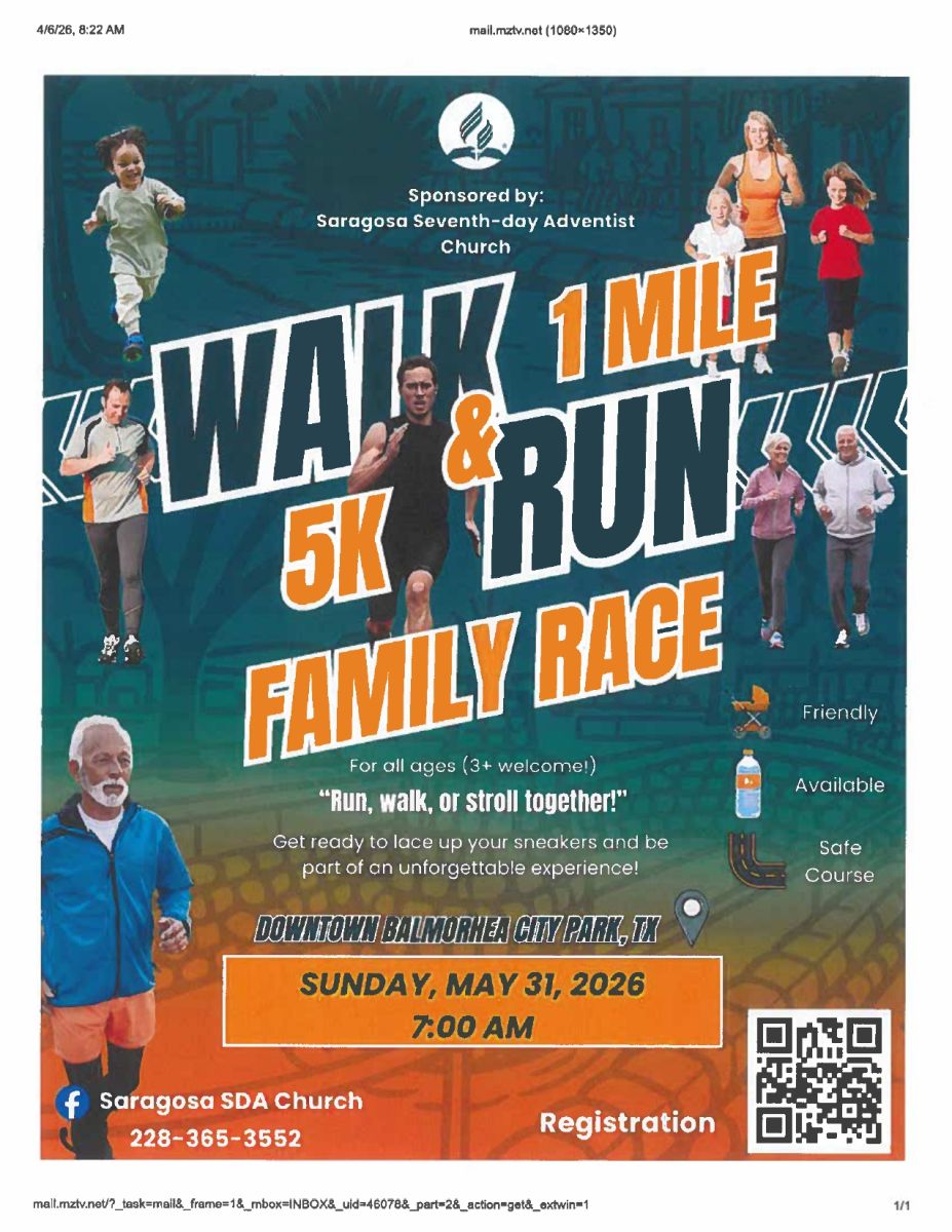 Walk & Run Family Race flyer May 31, 2026
